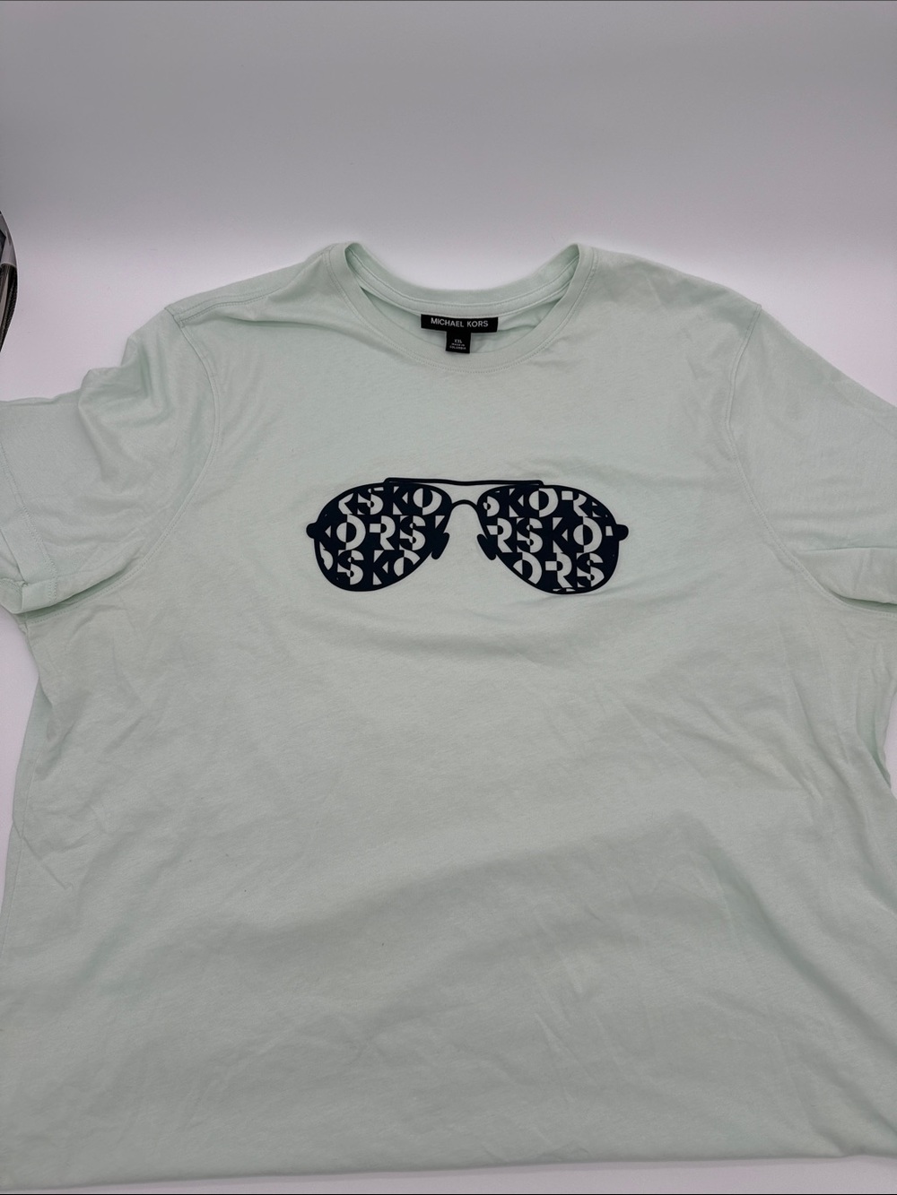 Michael Kors Mint Green Aviator Tee with Navy Sunglasses Logo